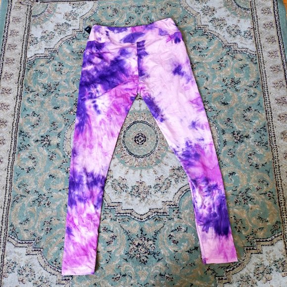 NWT Purple Pink Tie Dye Plus Size Leggings - Picture 4 of 7